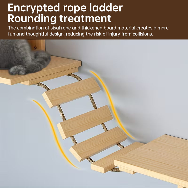 Wall-mounted cat hammock and scratching post