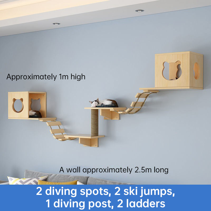 Wall-mounted cat hammock and scratching post
