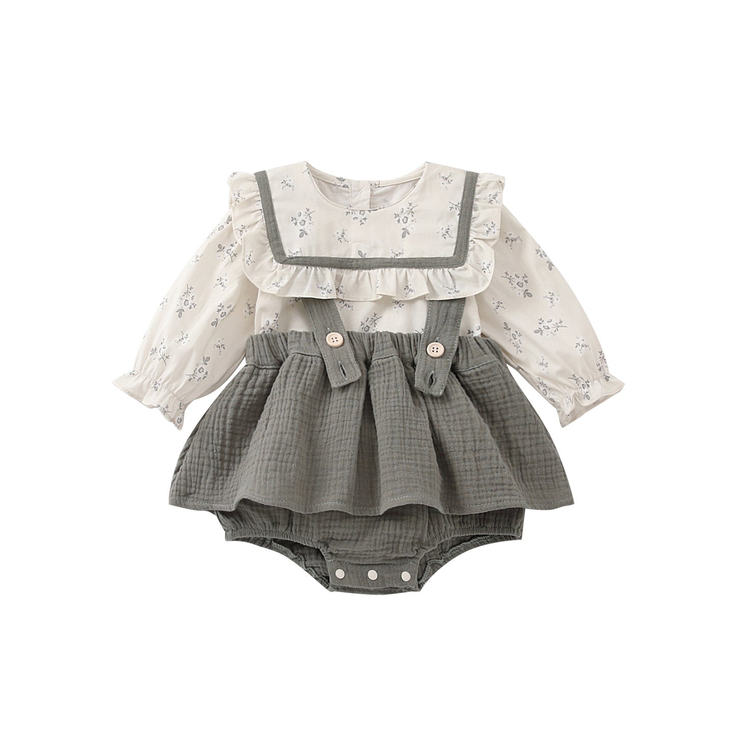 Baby floral overalls set