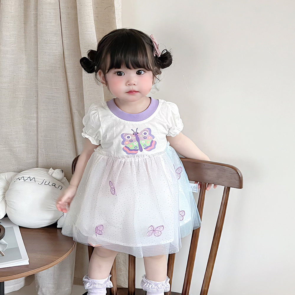 Lace dress with butterflies
