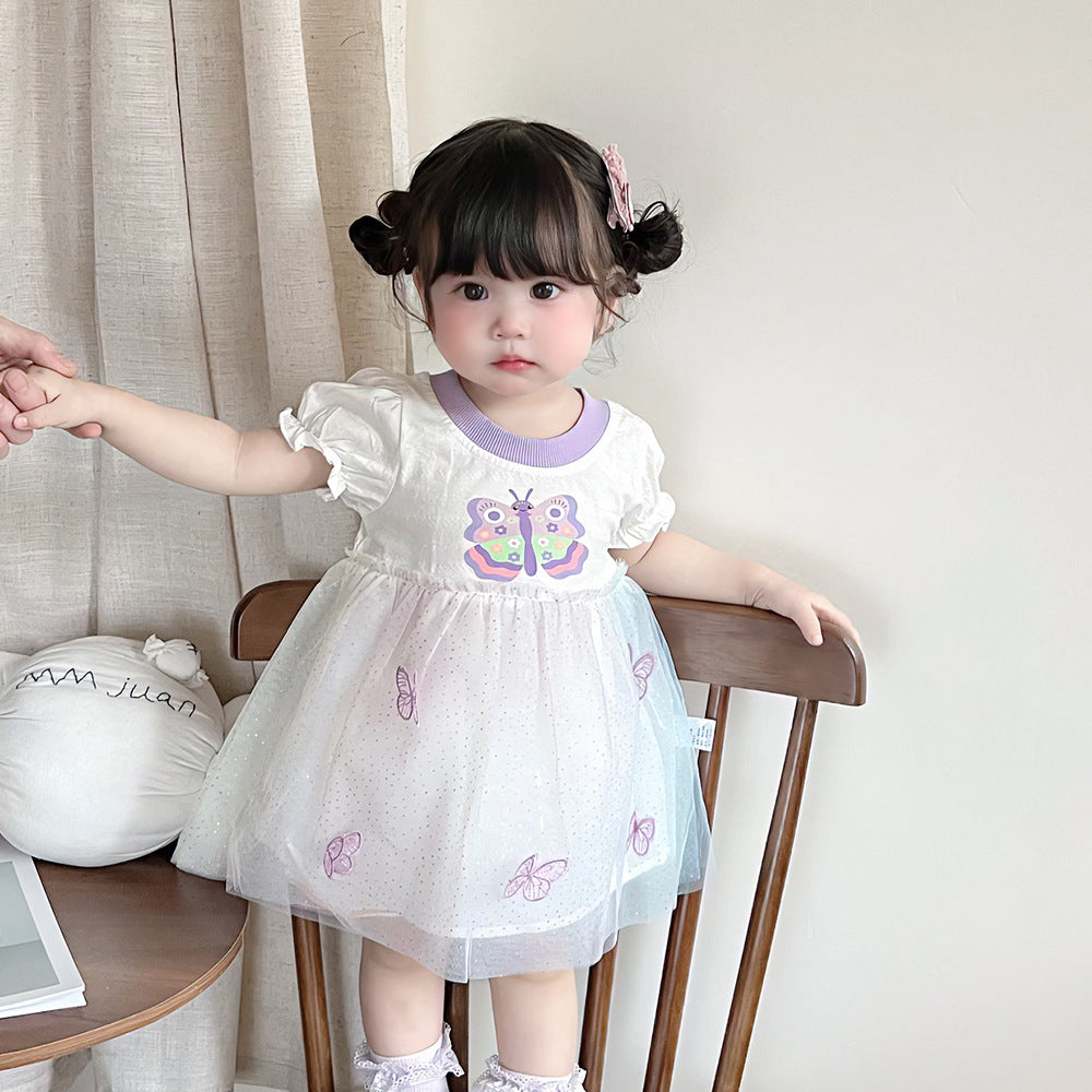 Lace dress with butterflies