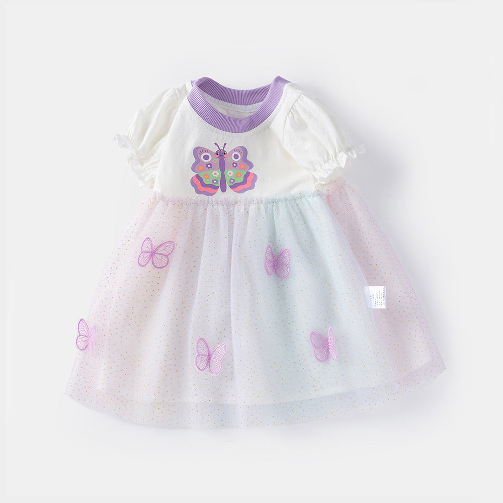 Lace dress with butterflies