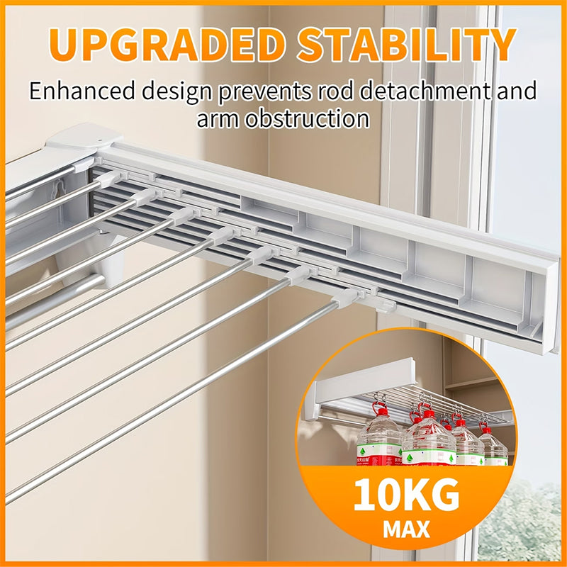 Retractable wall-mounted drying rack — 70 or 100 cm