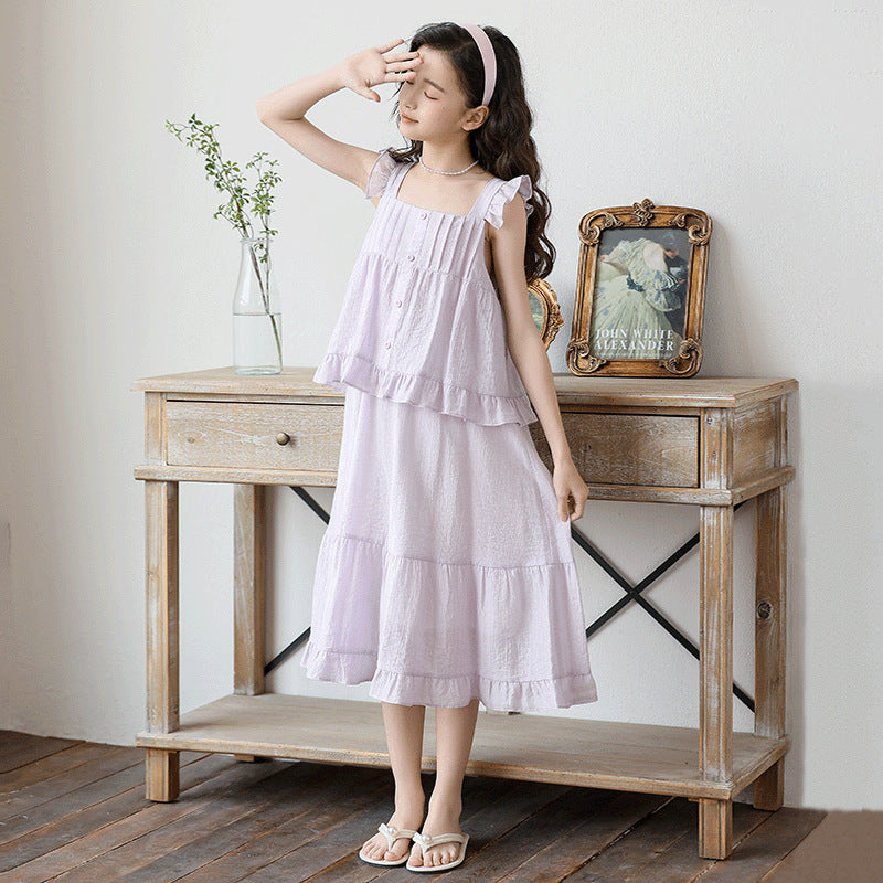 Floral strap dress for children