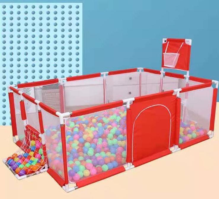 Baby playpen with basketball hoop