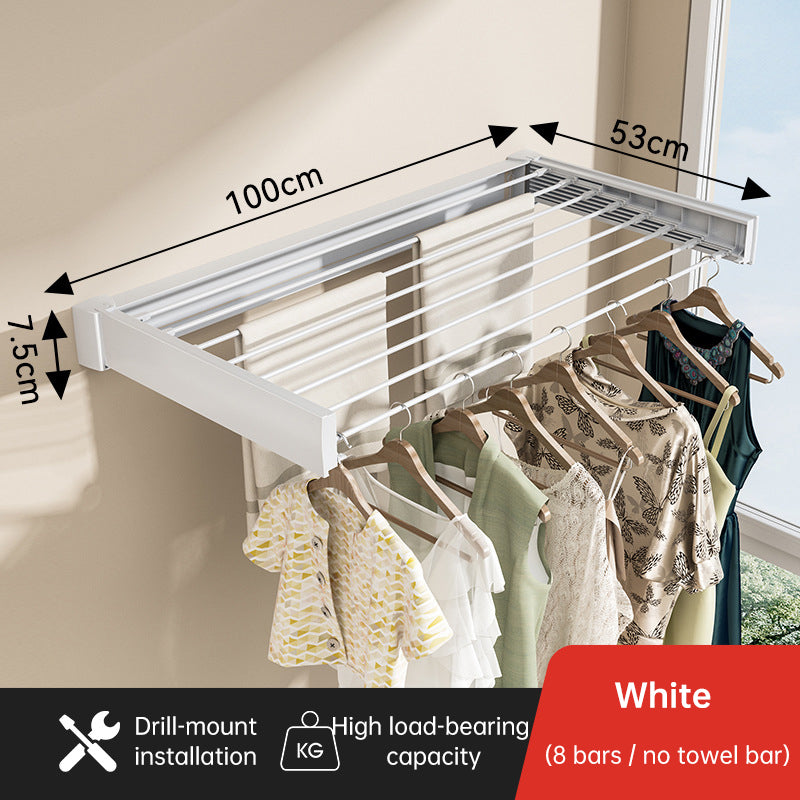 Retractable wall-mounted drying rack — 70 or 100 cm