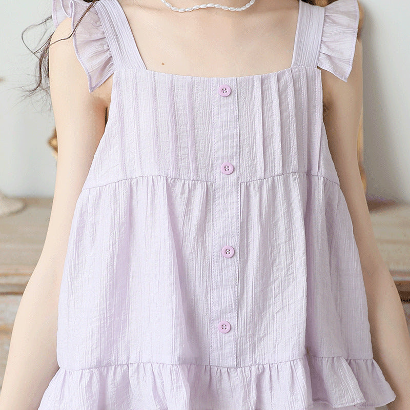 Floral strap dress for children
