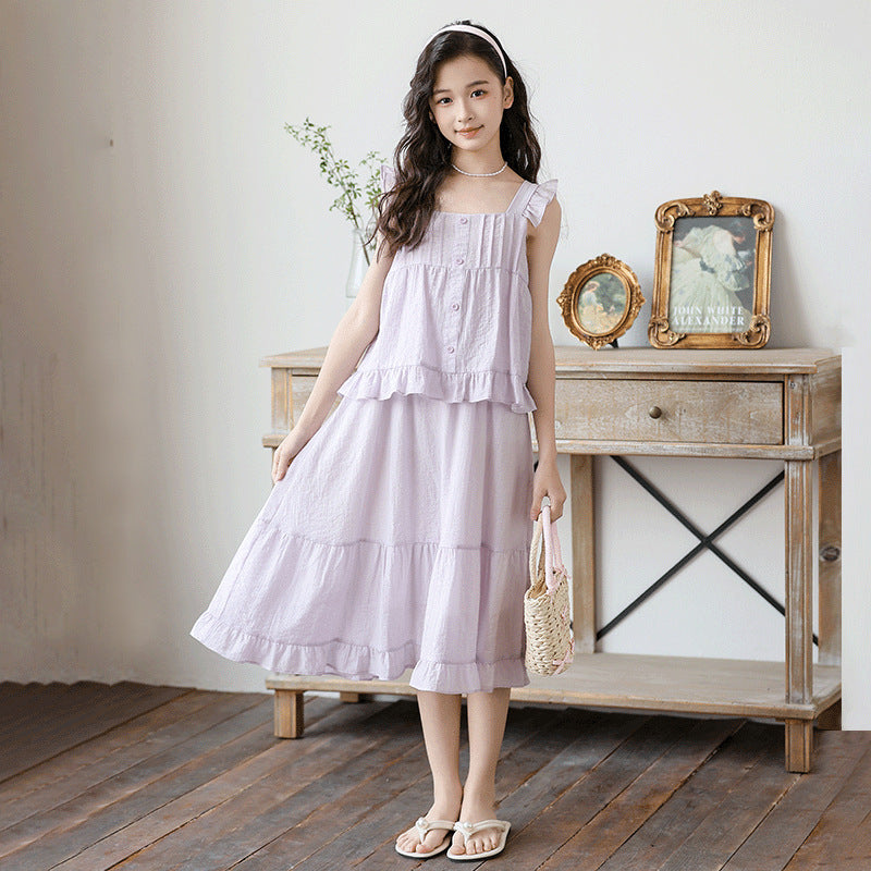 Floral strap dress for children