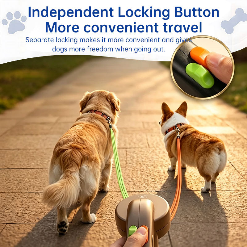 Dual retractable dog leash — 3 m