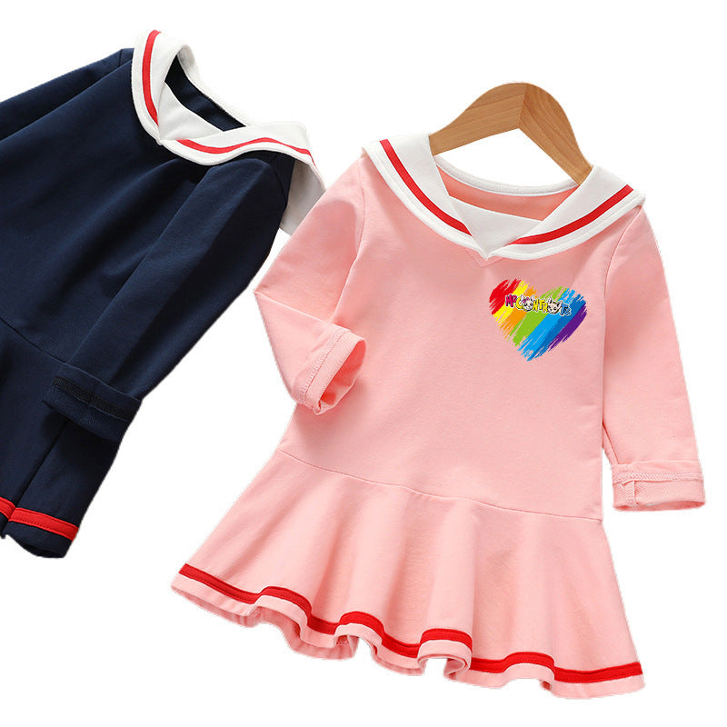 Long-sleeve cotton dress