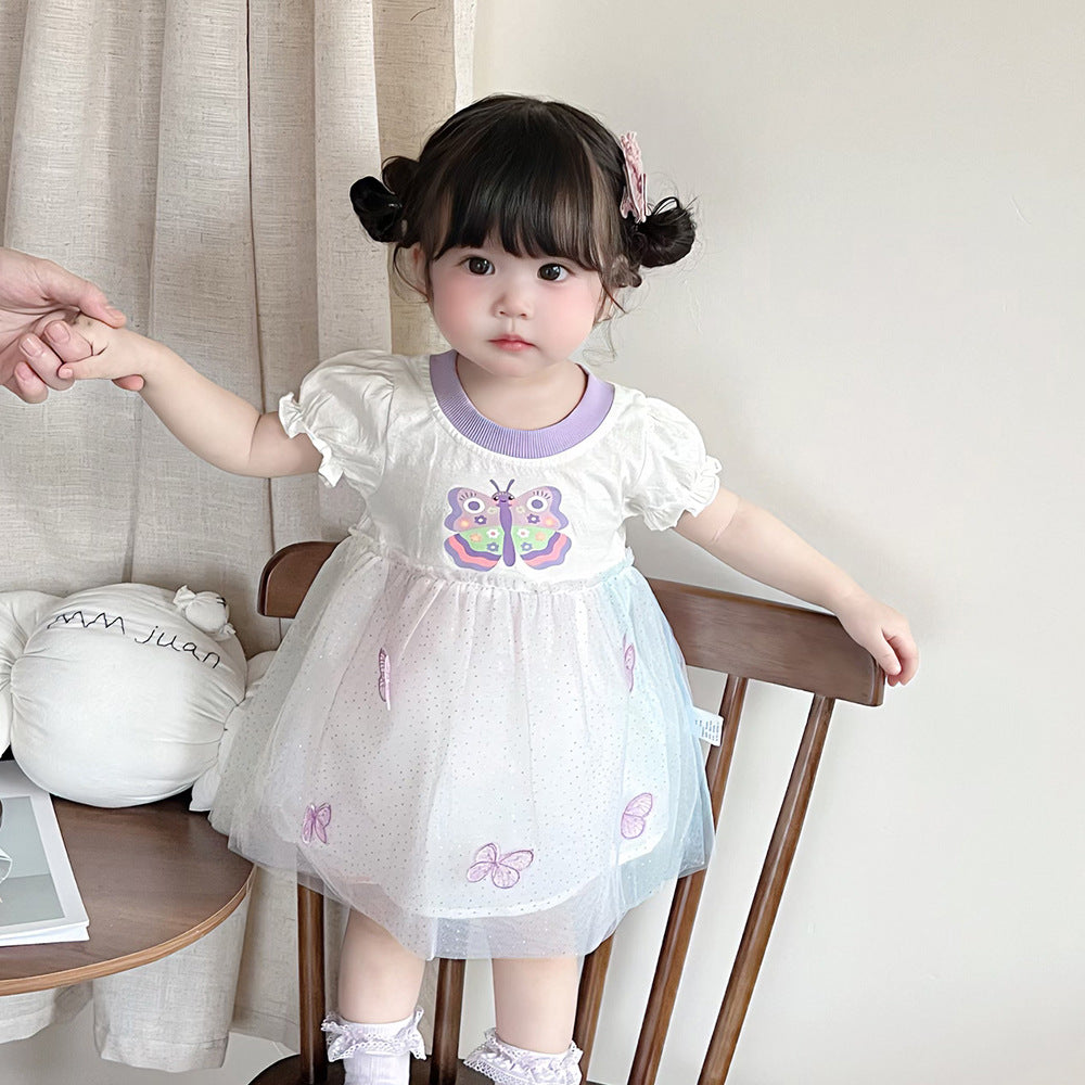 Lace dress with butterflies