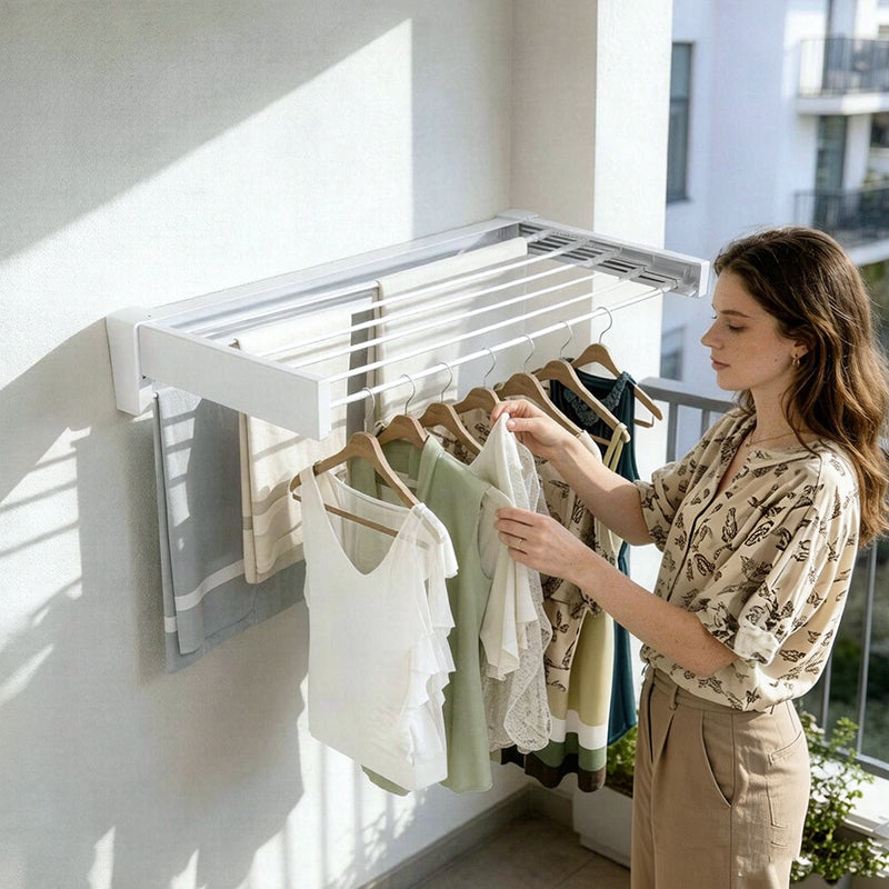 Retractable wall-mounted drying rack — 70 or 100 cm